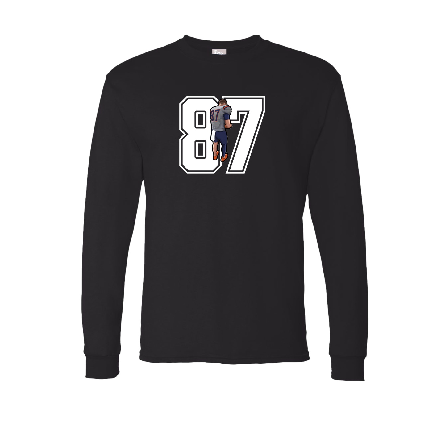 Long Sleeve Tee — Number in Black
