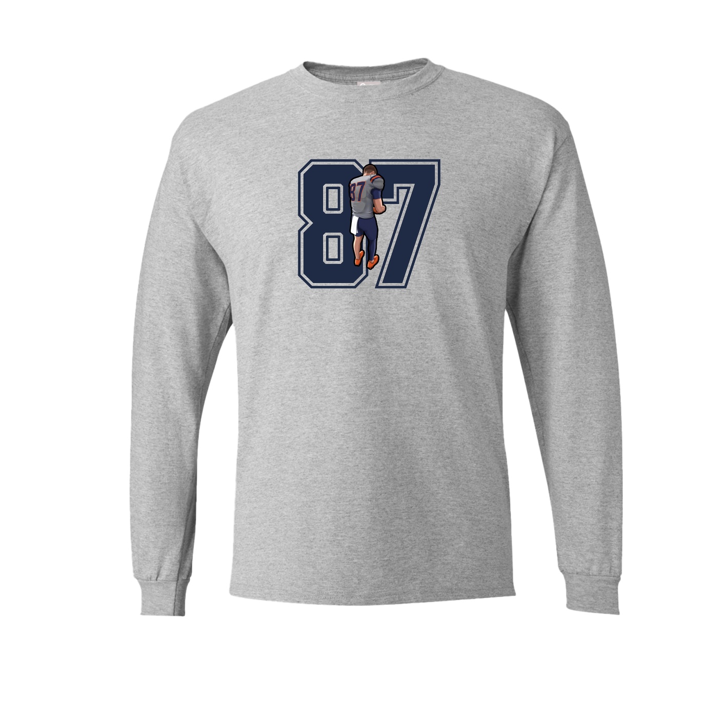 Long Sleeve Tee — Number in Grey
