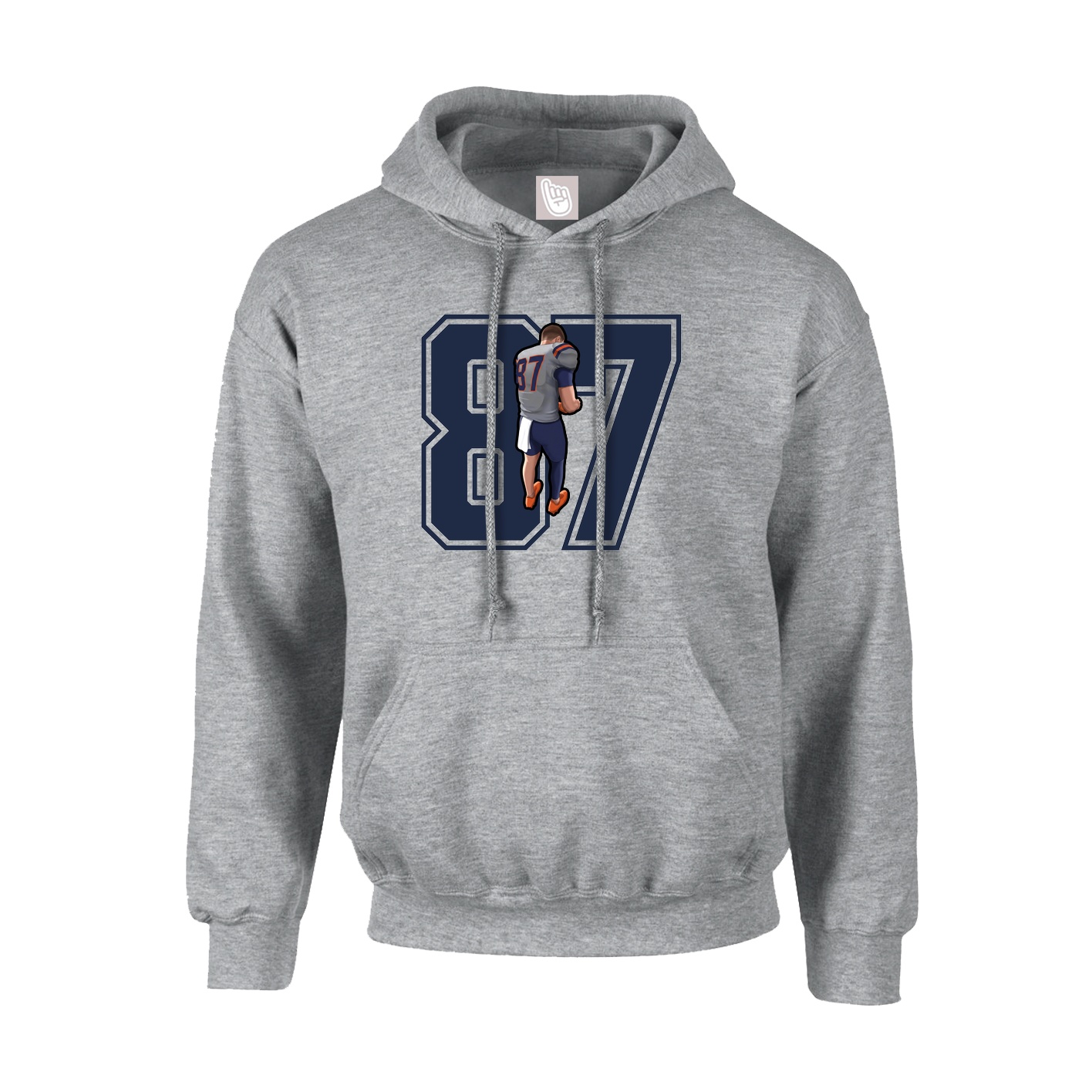 Hoodie — Number in Grey