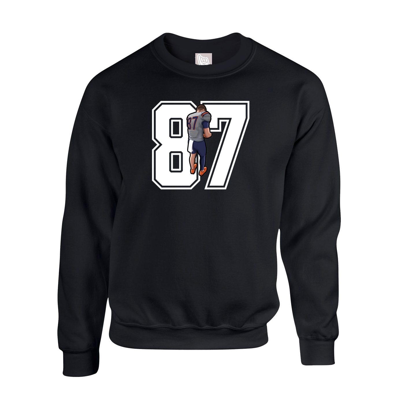 Fleece Crew — Number in Black