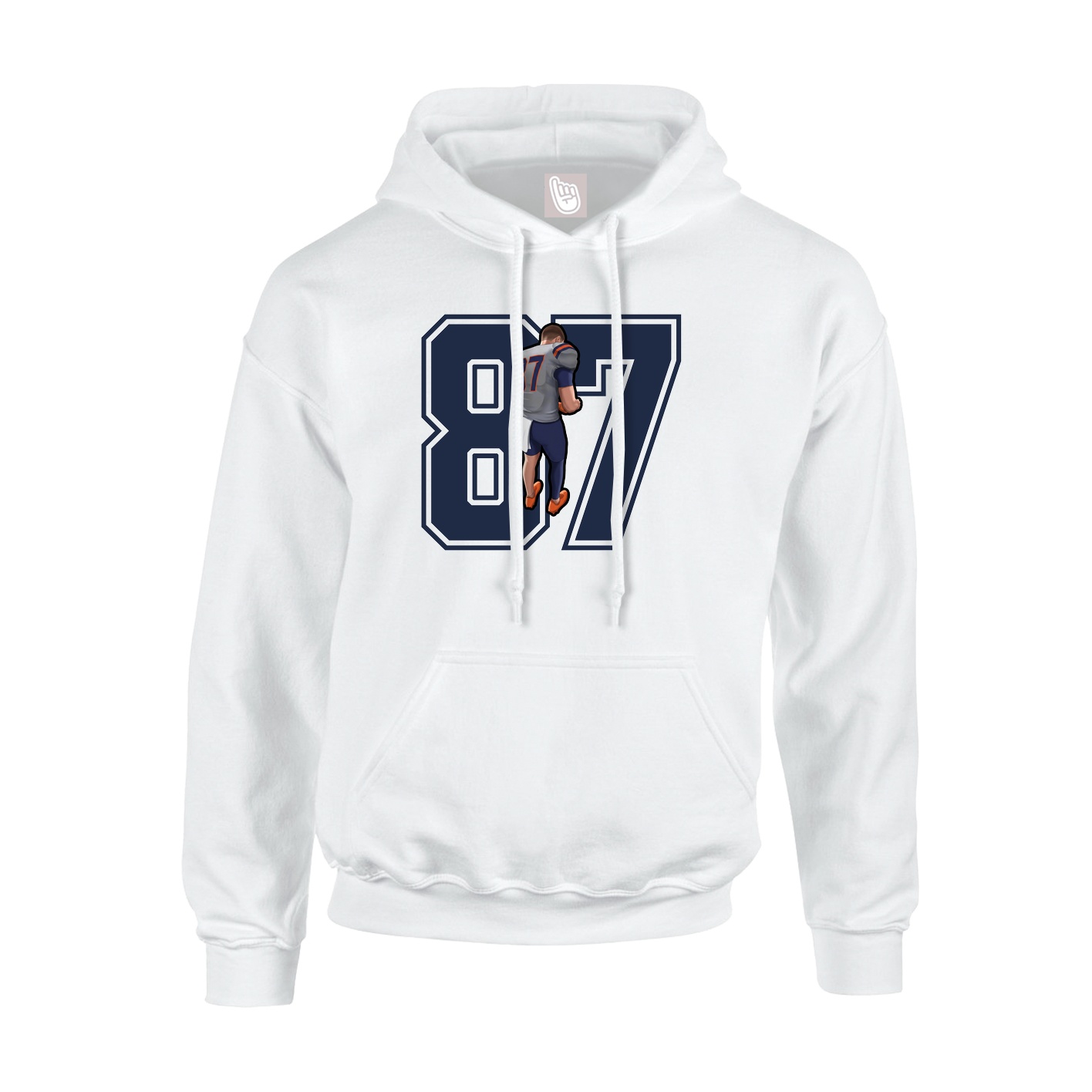 Youth Hoodie — Number in White