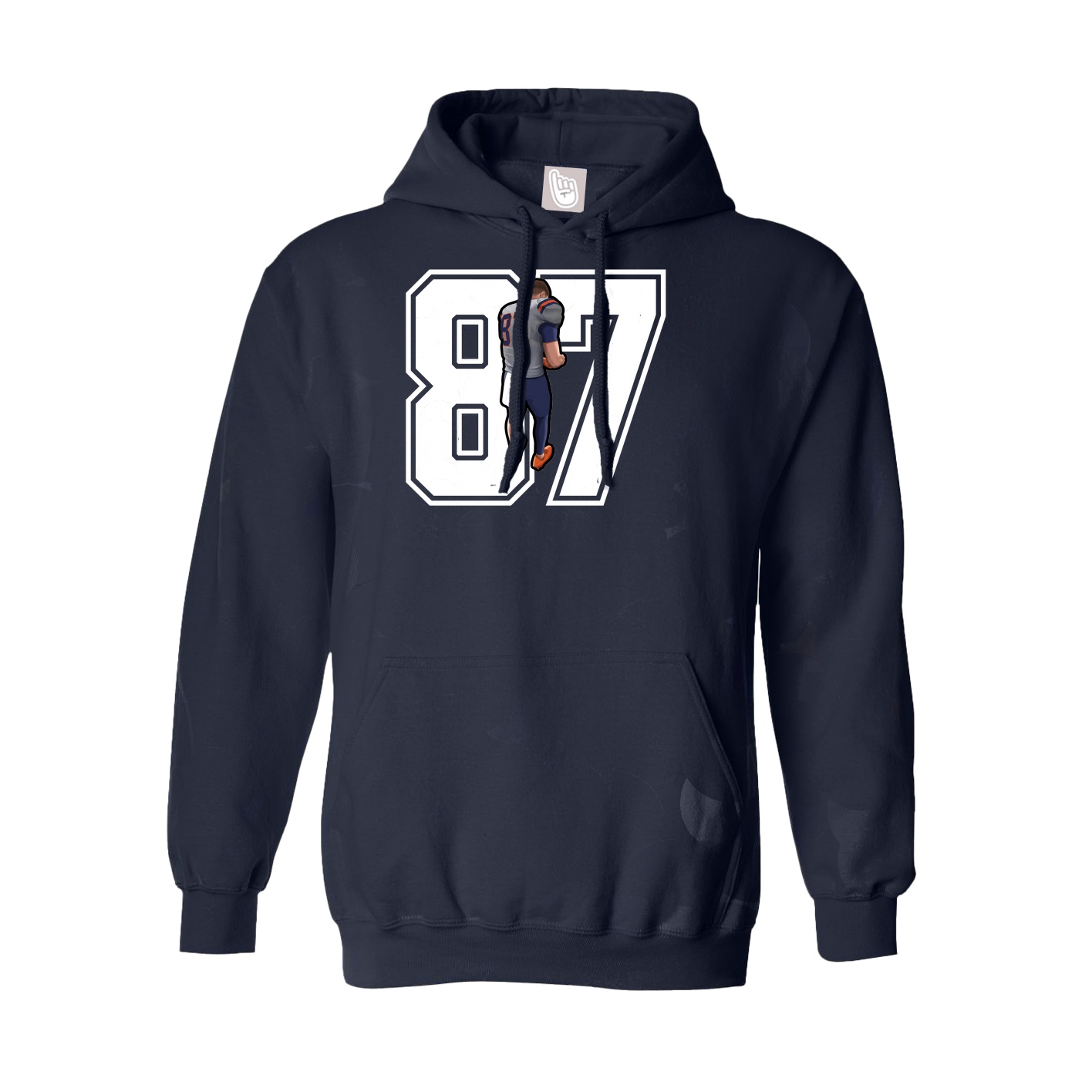 Youth Hoodie — Number in Navy