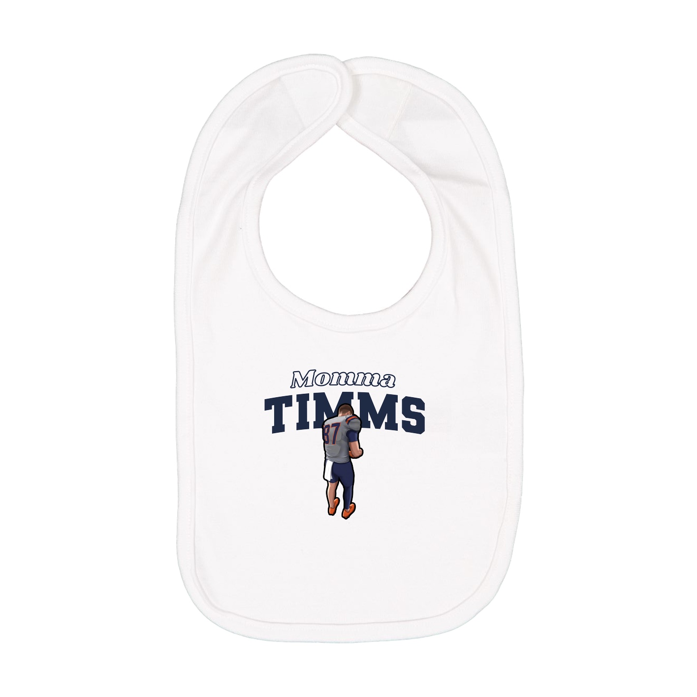 Infant Bib — Mothers Day Block in White