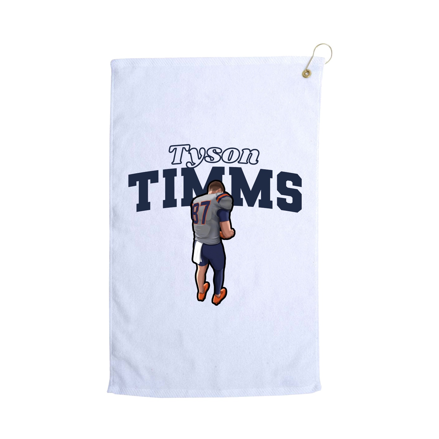 Golf Towel — Name Arch in White