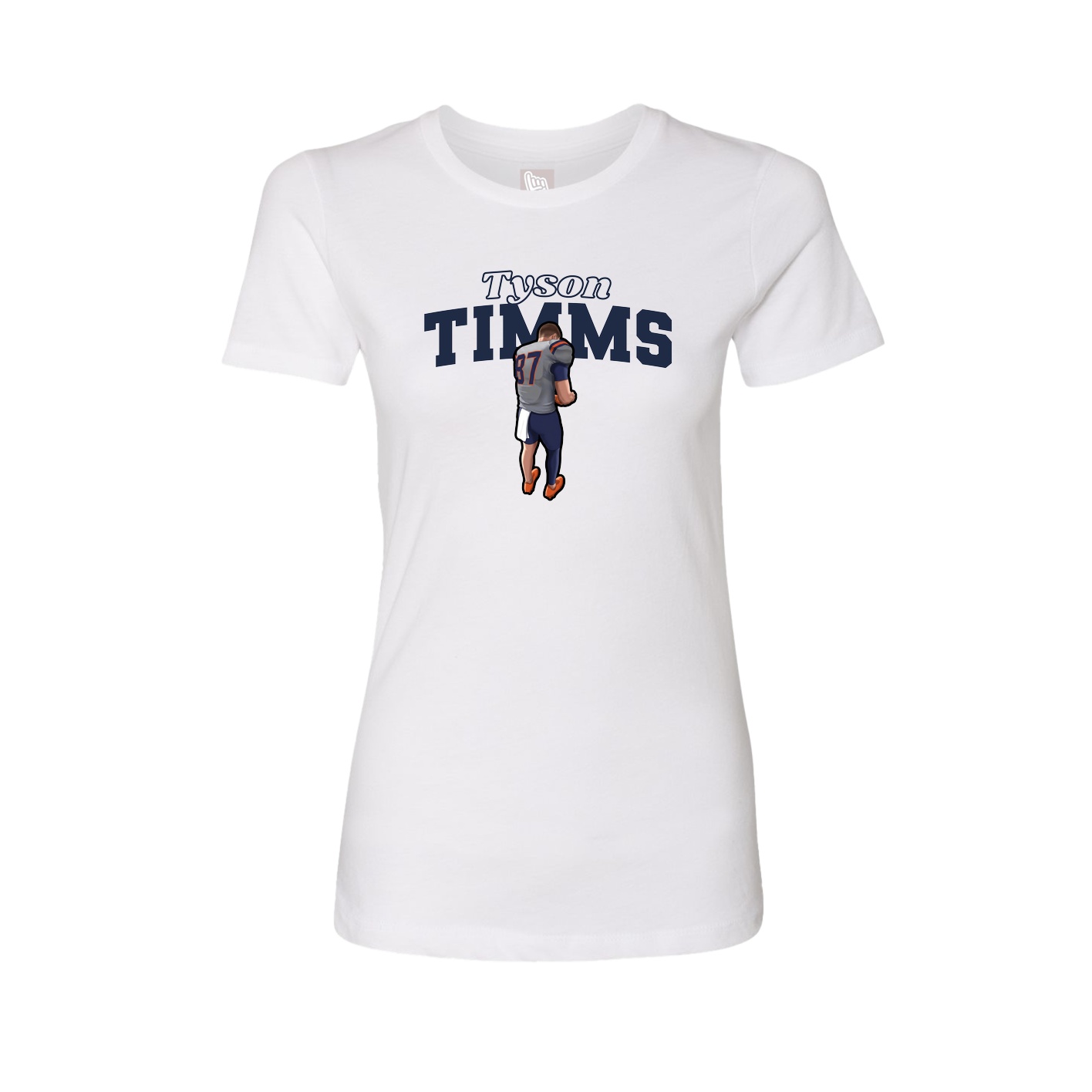 Womens Tee — Name Arch in White