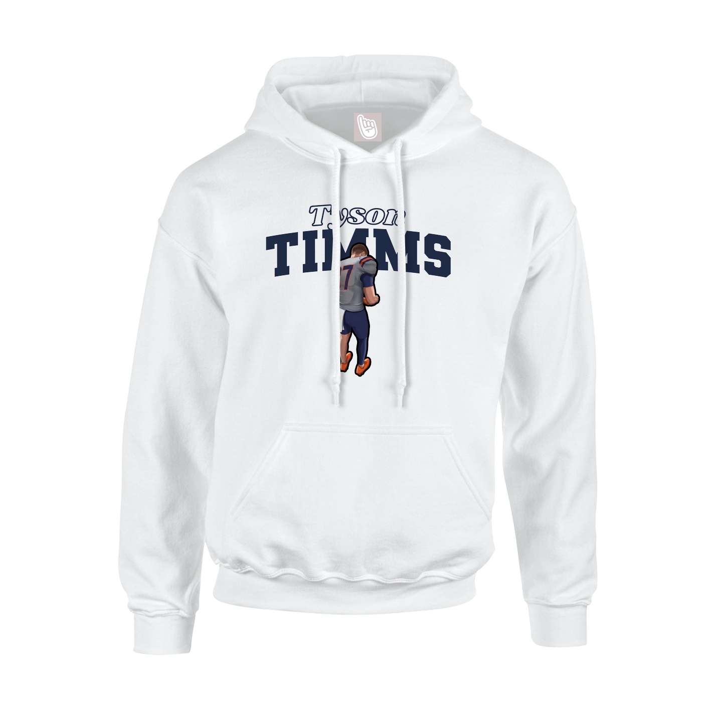 Youth Hoodie — Name Arch in White