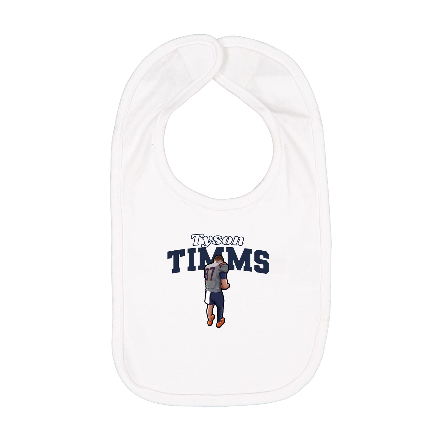 Infant Bib — Name Arch in White