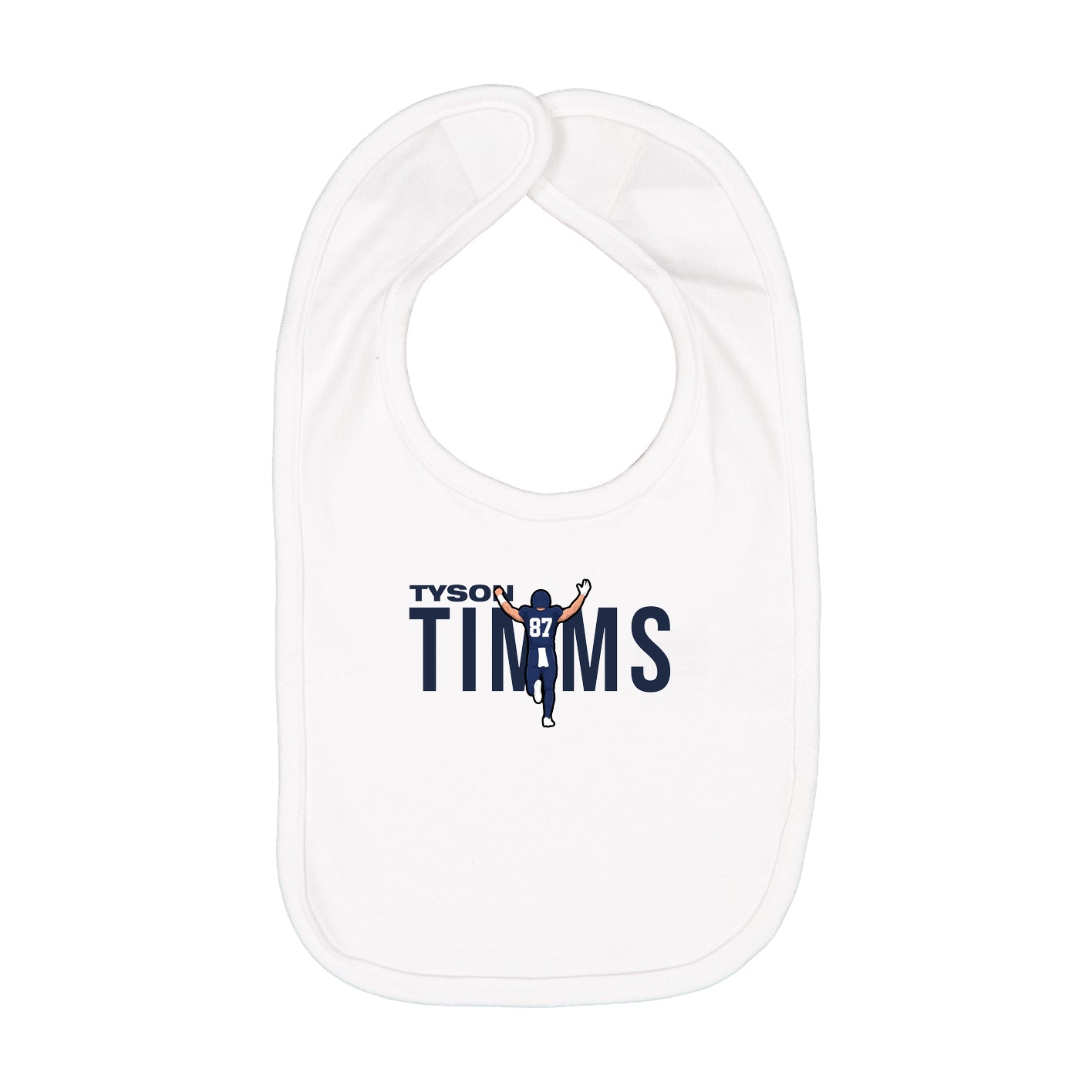 Infant Bib — Player Name in White