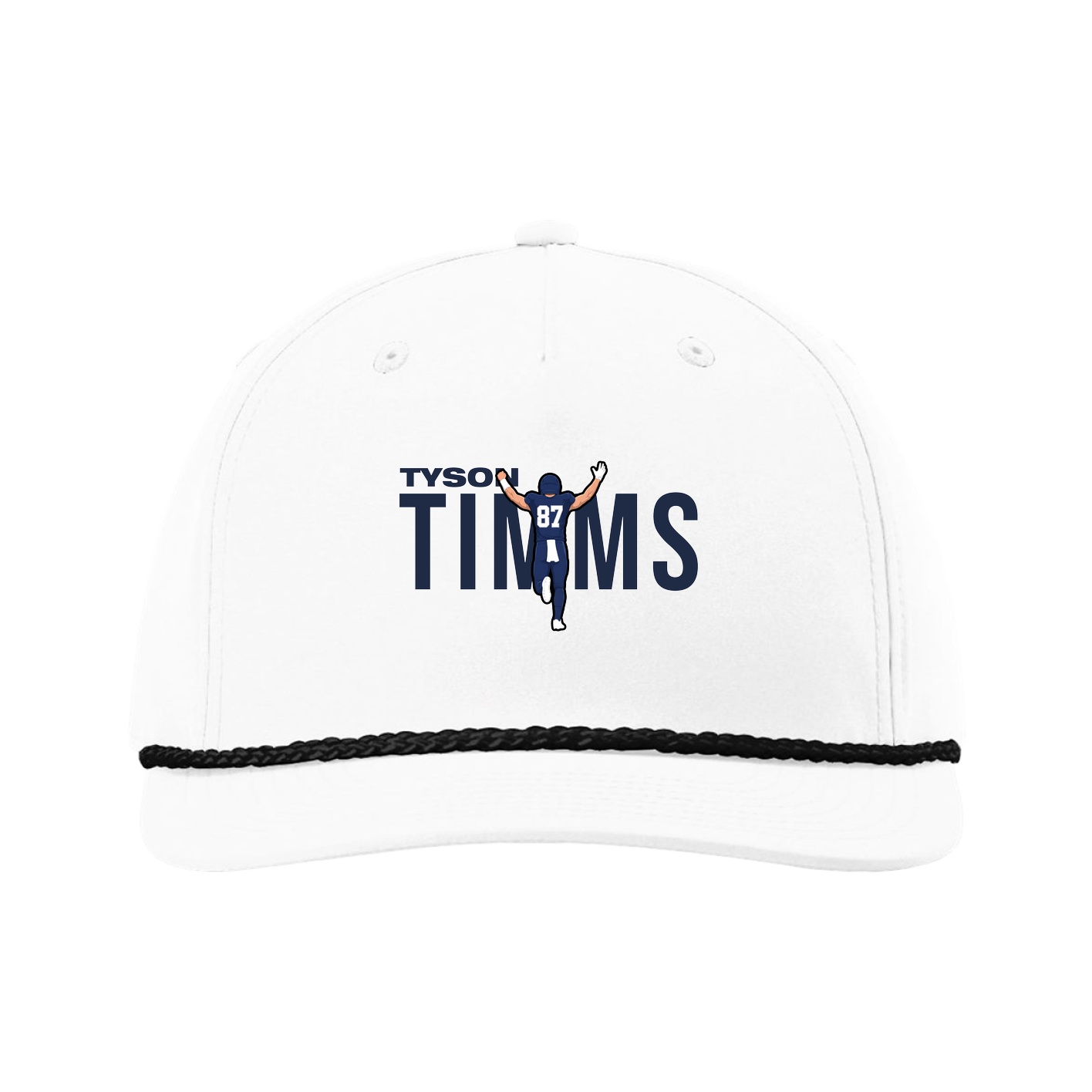 Five-Panel Classic Rope Cap — Player Name in White