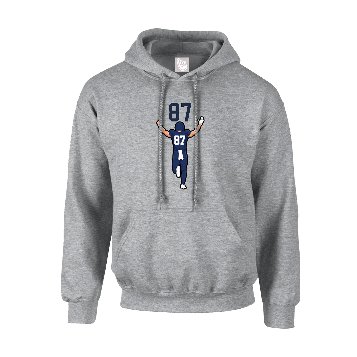 Hoodie — Number Top in Grey