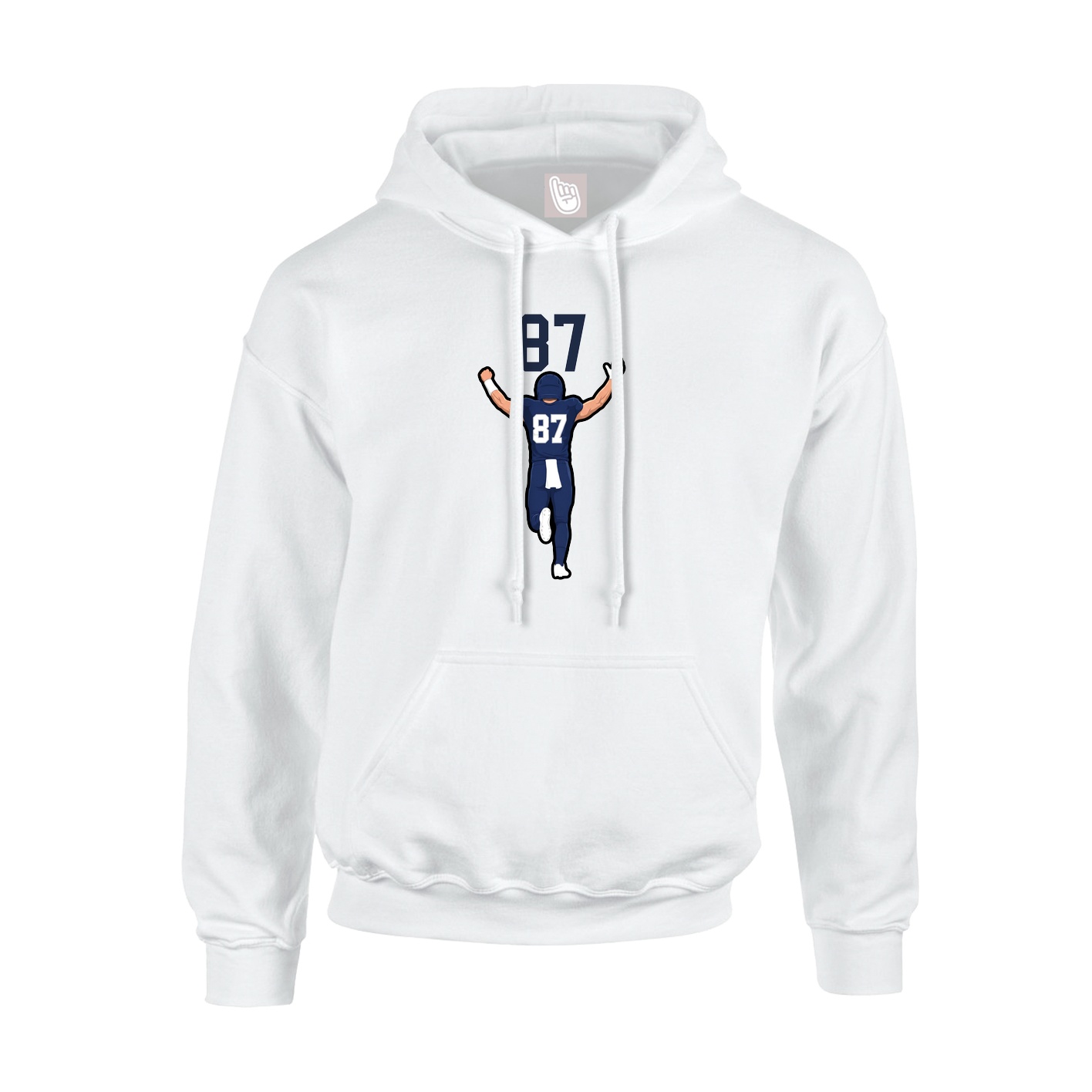 Youth Hoodie — Number Top in White