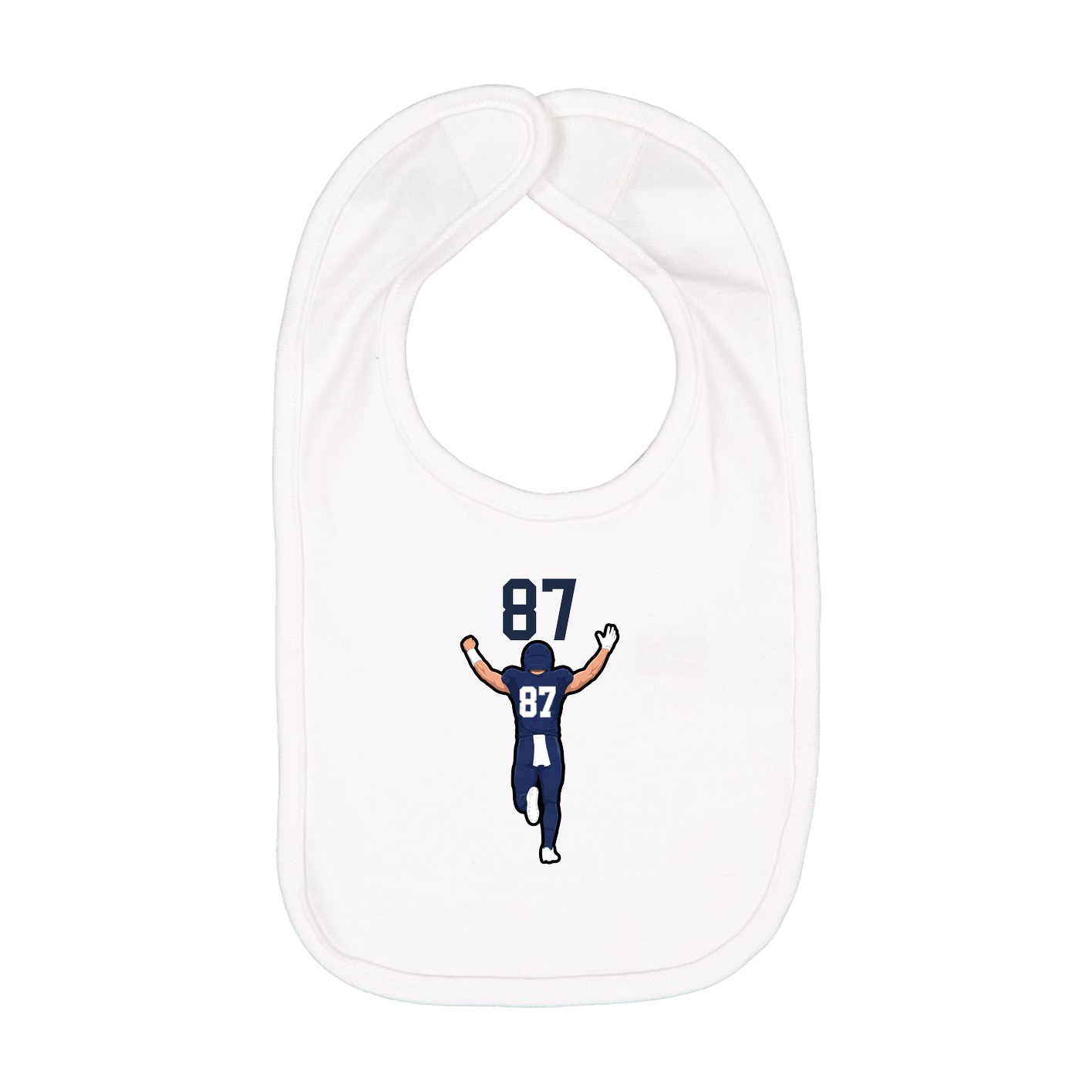 Infant Bib — Number Top in White