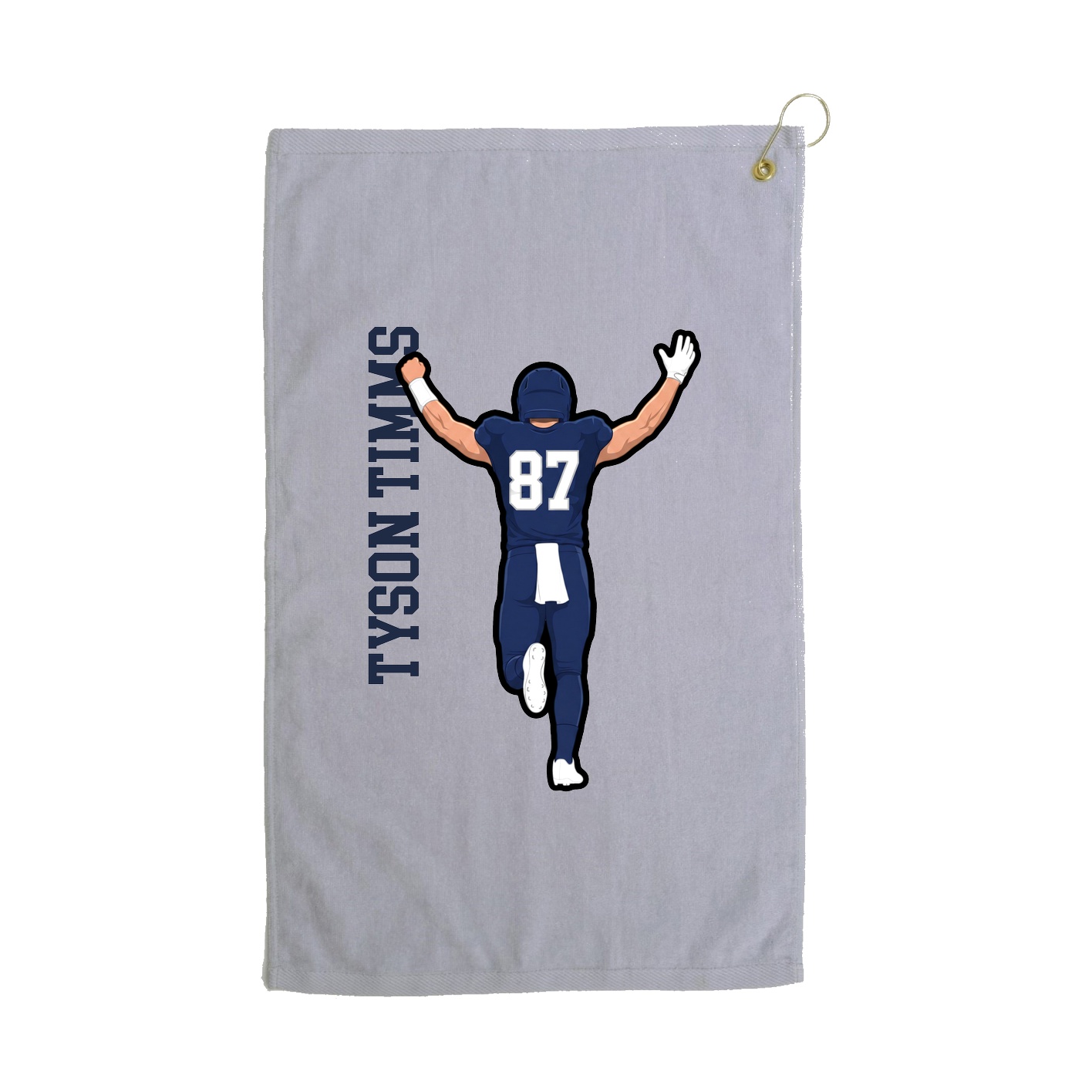 Golf Towel — Name Vertical in Grey