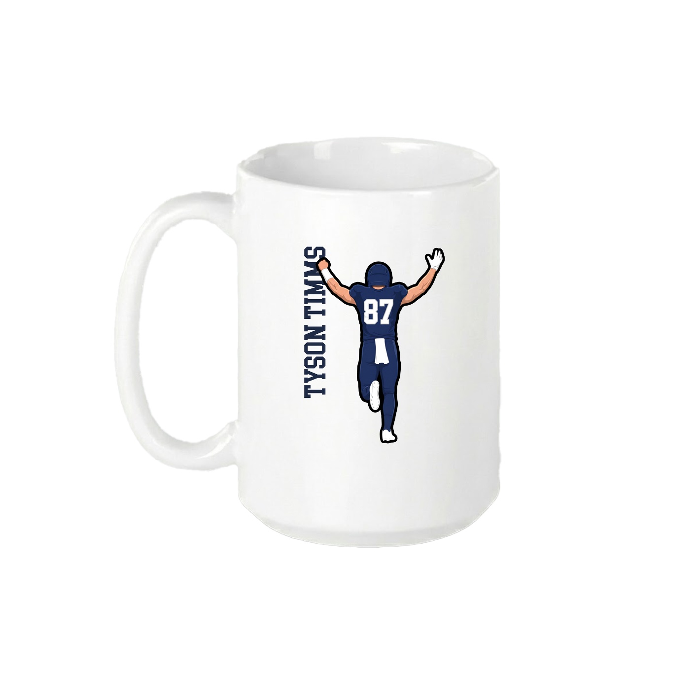 15oz Coffee Mug — Name Vertical in White