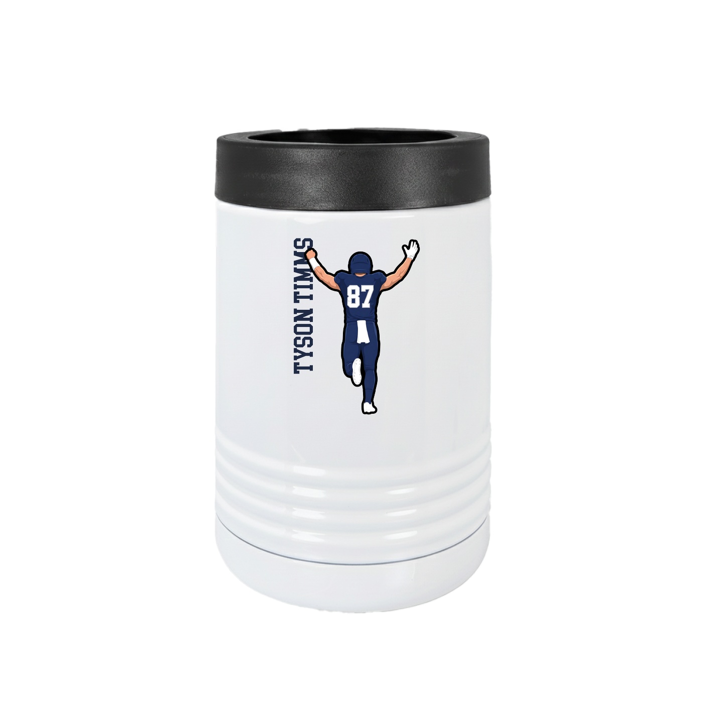 Beverage Holder — Name Vertical in White