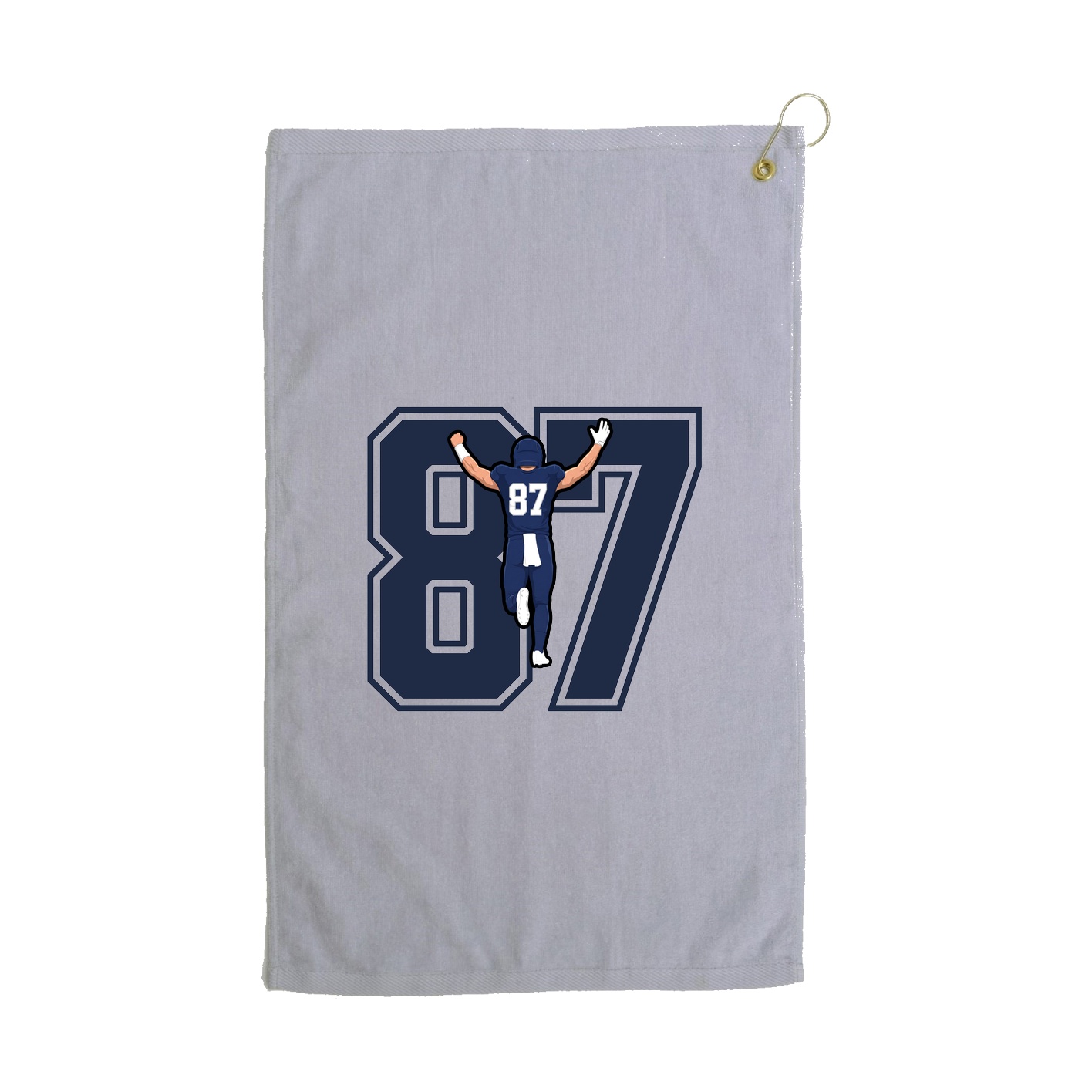 Golf Towel — Number in Grey