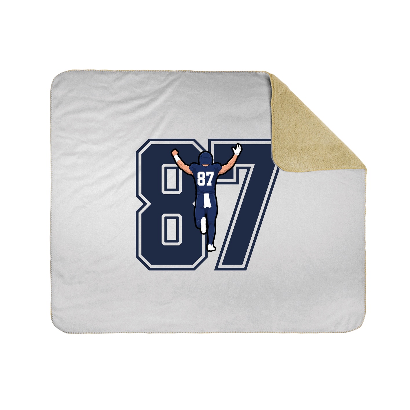 Throw Blanket — Number in White