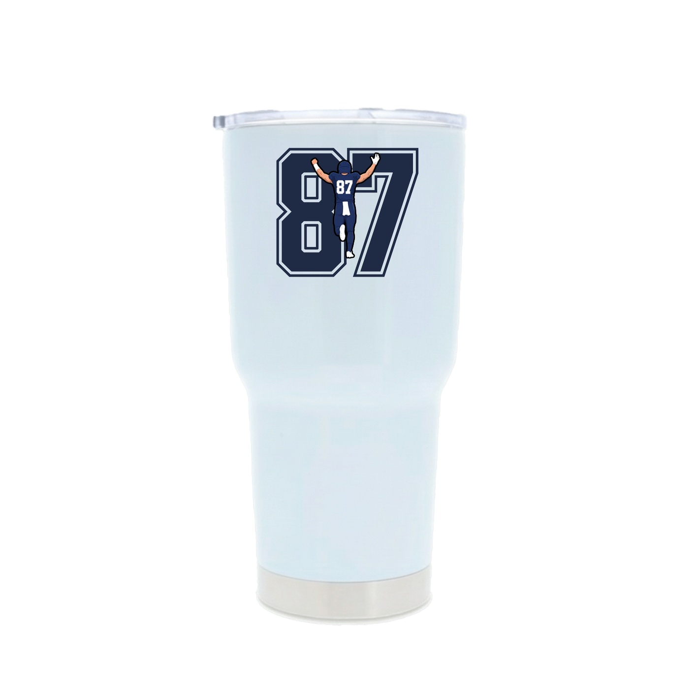 30oz Stainless Steel Tumbler — Number in White
