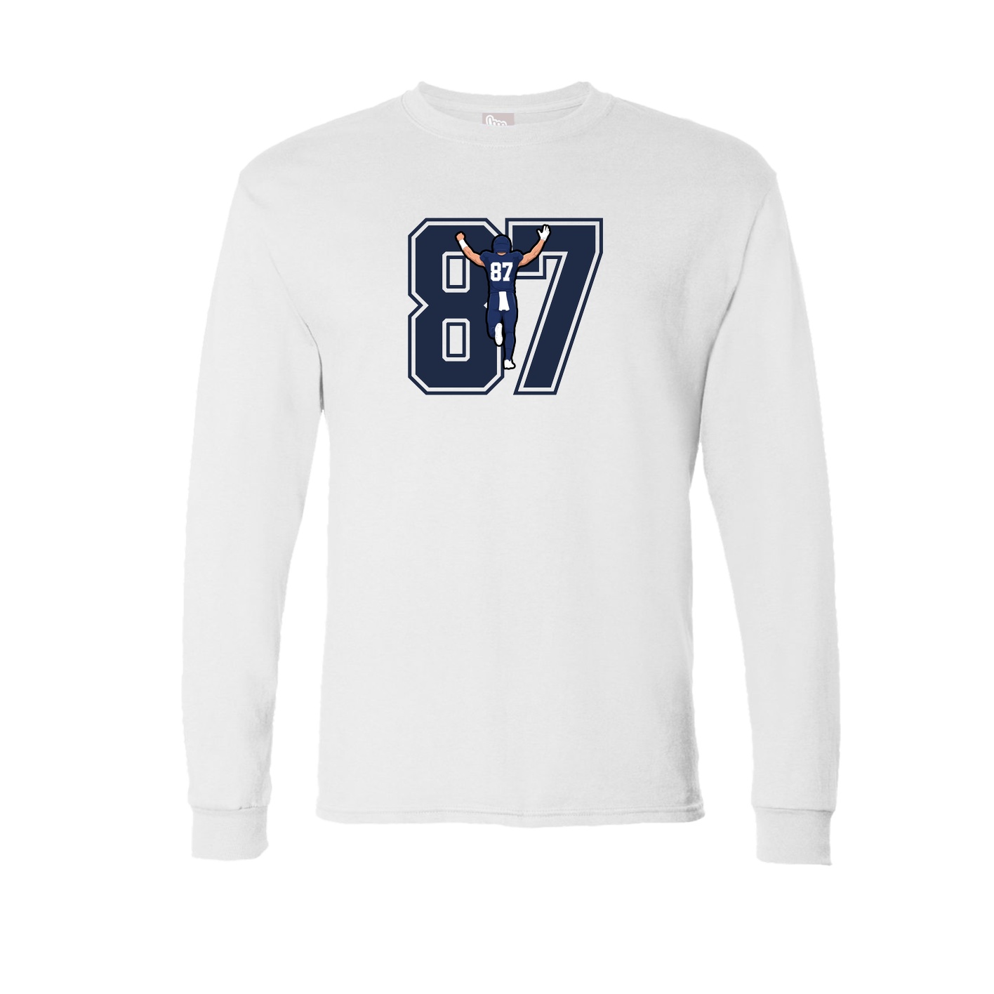Long Sleeve Tee — Number in White
