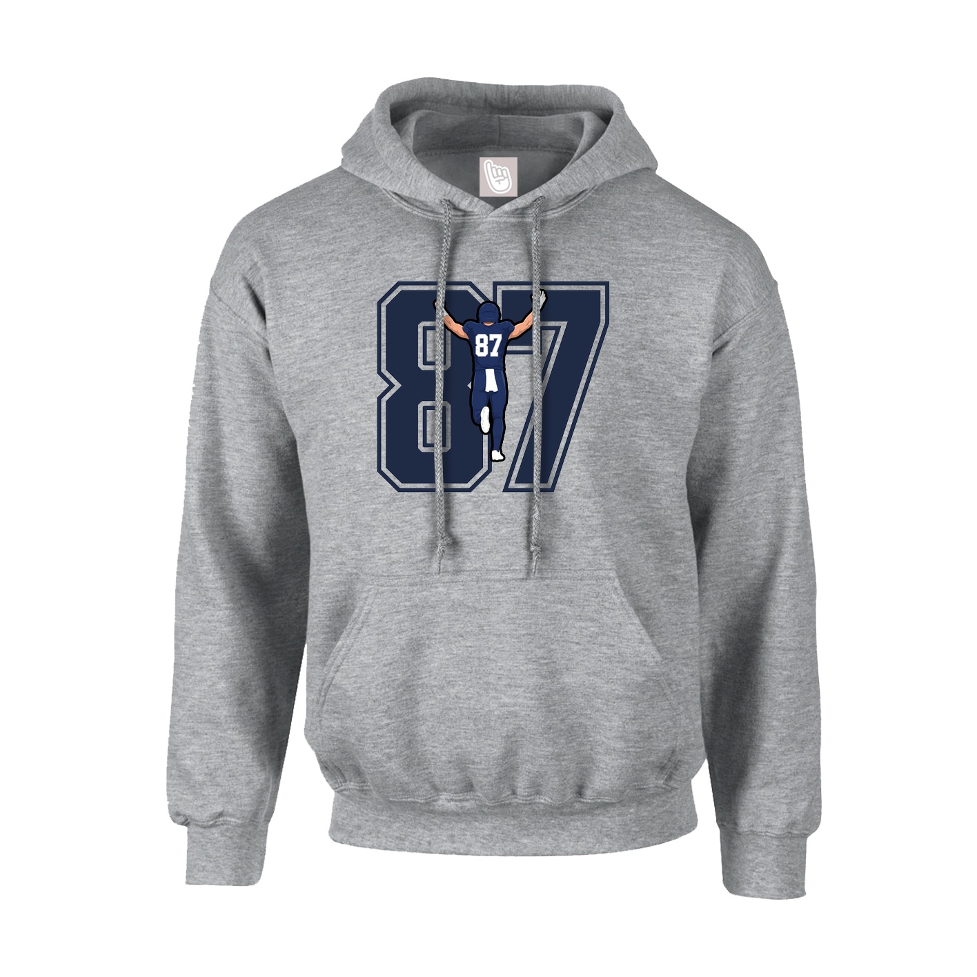 Youth Hoodie — Number in Grey