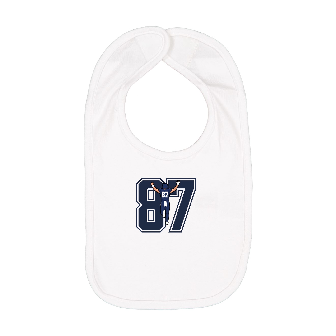 Infant Bib — Number in White