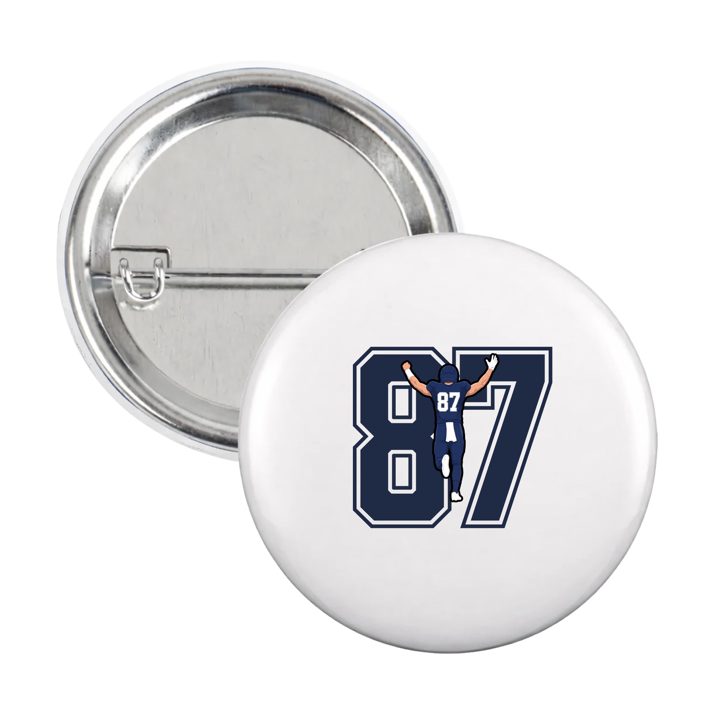 Game Day Button — Number in White