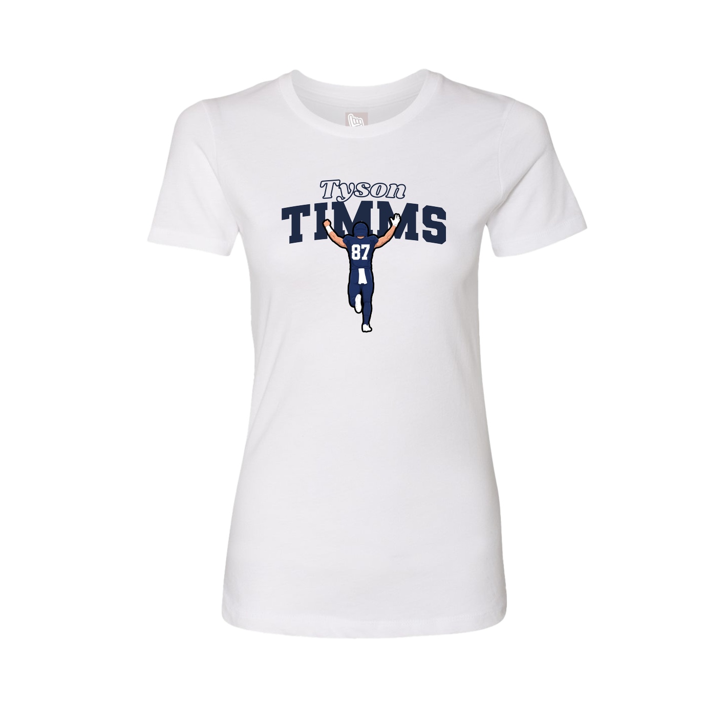Womens Tee — Name Arch in White