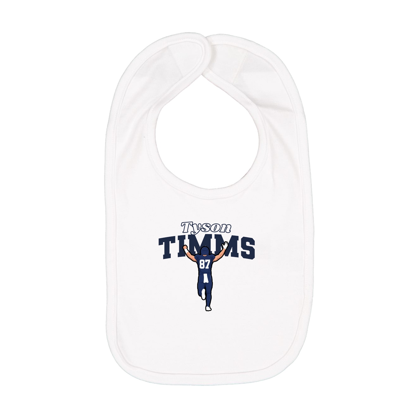 Infant Bib — Name Arch in White