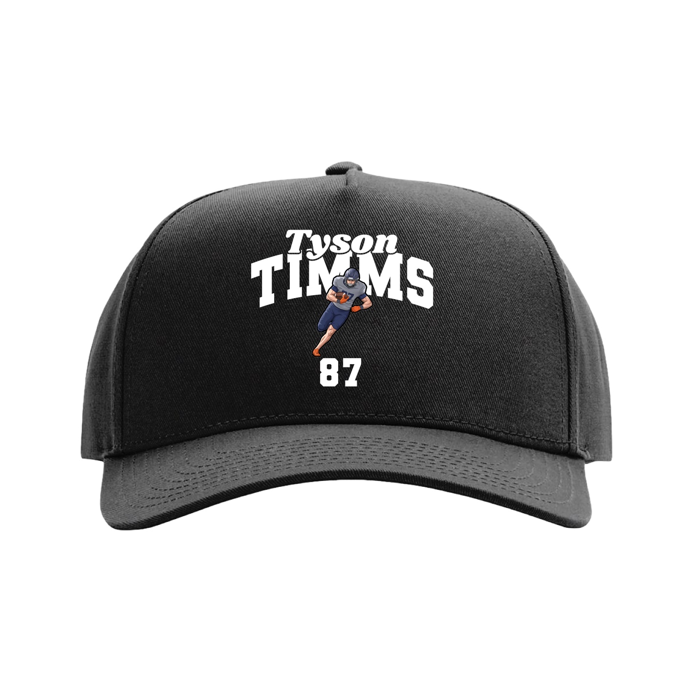 Full Fabric Five-Panel Champ Cap — Signature Arch in Black