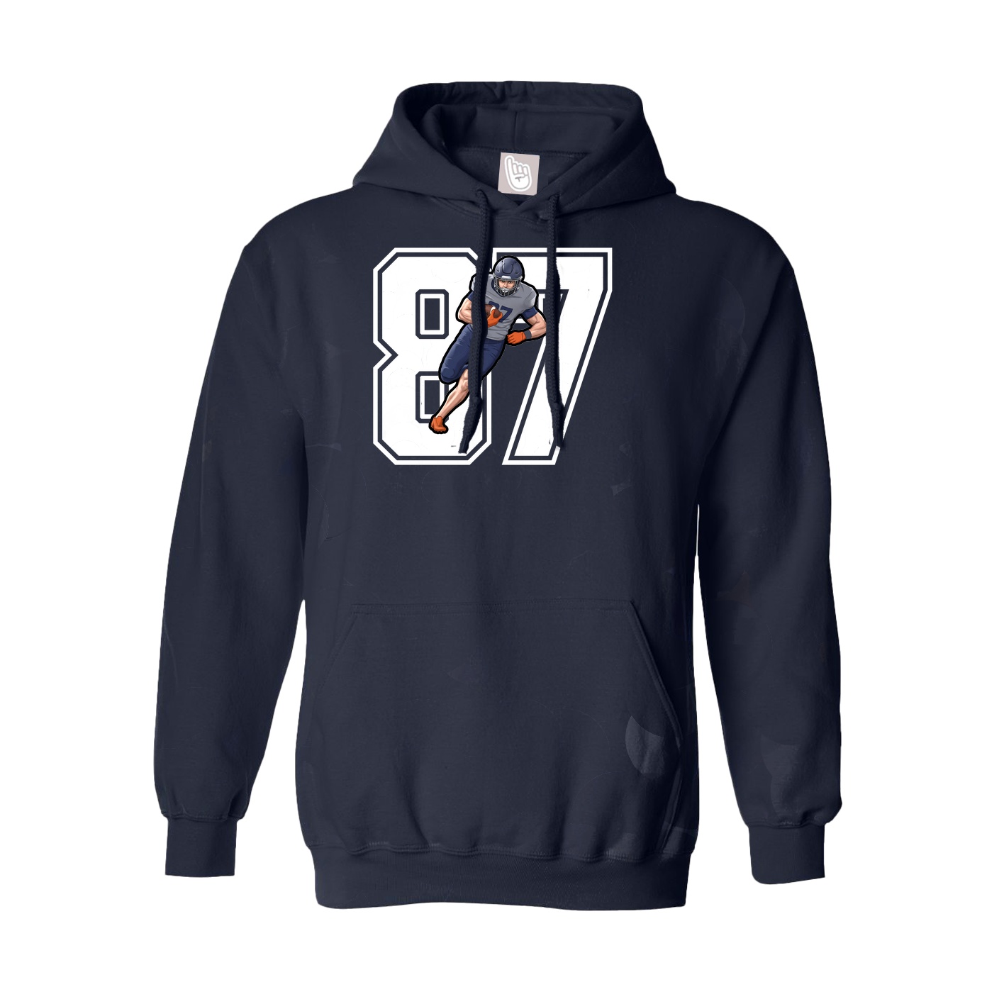 Youth Hoodie — Number in Navy