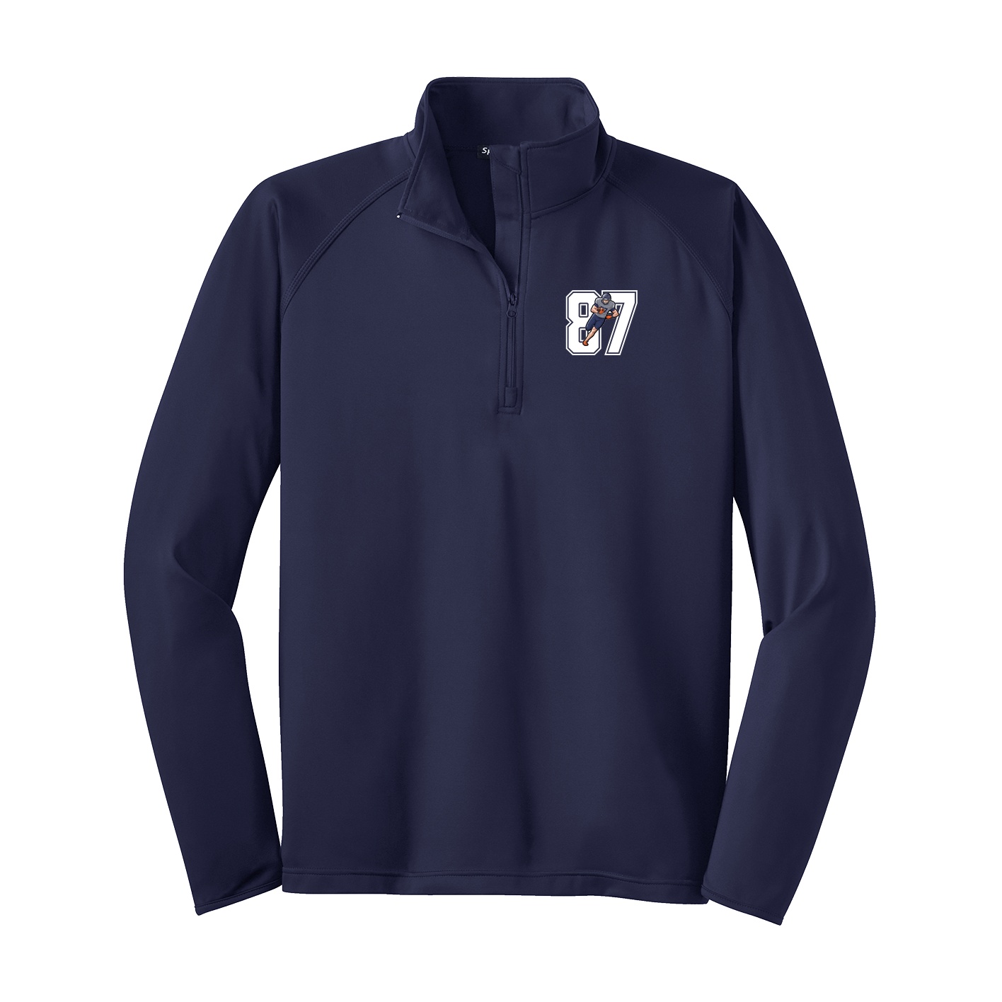 Q-Zip Pullover — Number in Navy