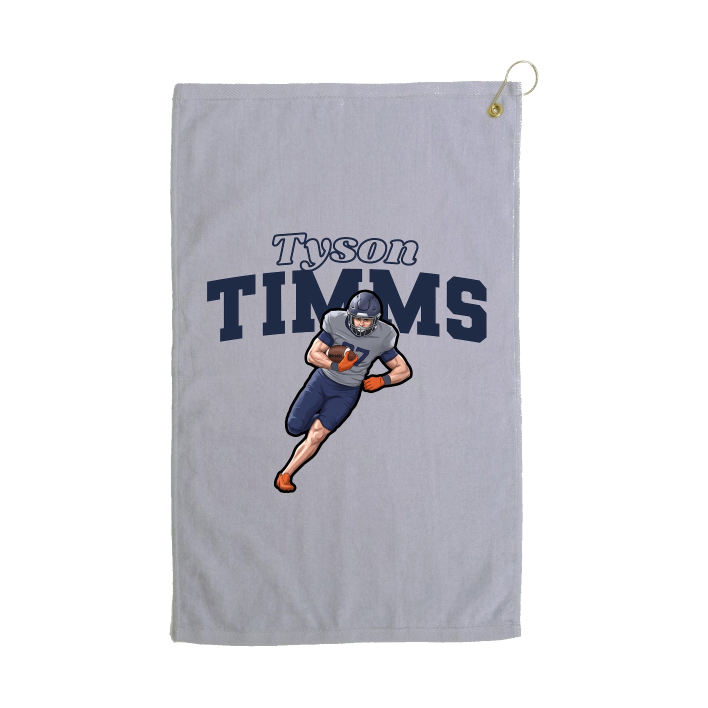 Golf Towel — Name Arch in Grey