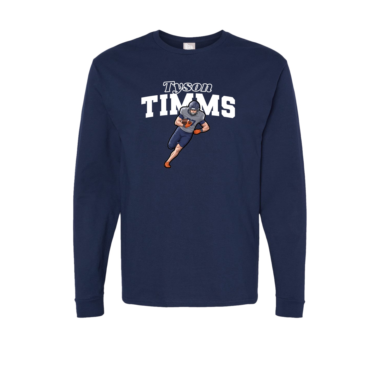 Long Sleeve Tee — Name Arch in Navy