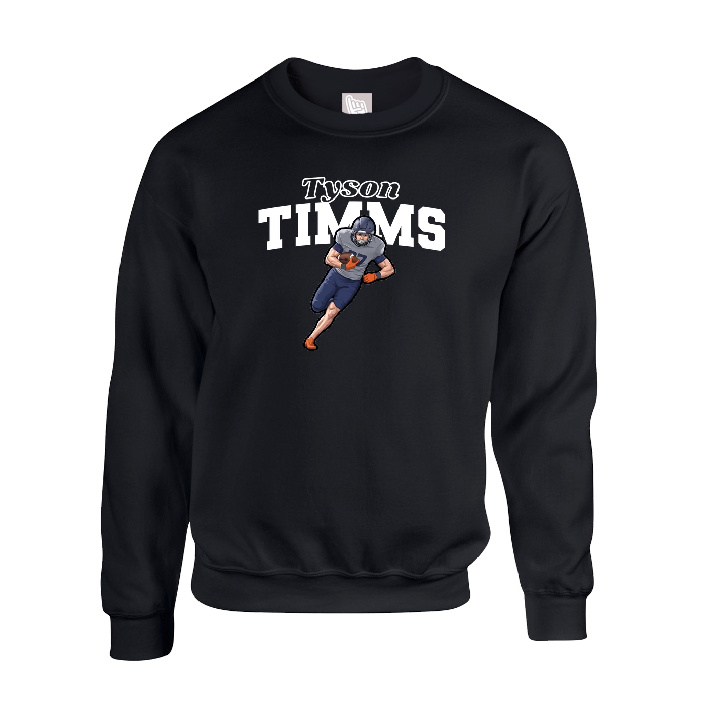 Fleece Crew — Name Arch in Black