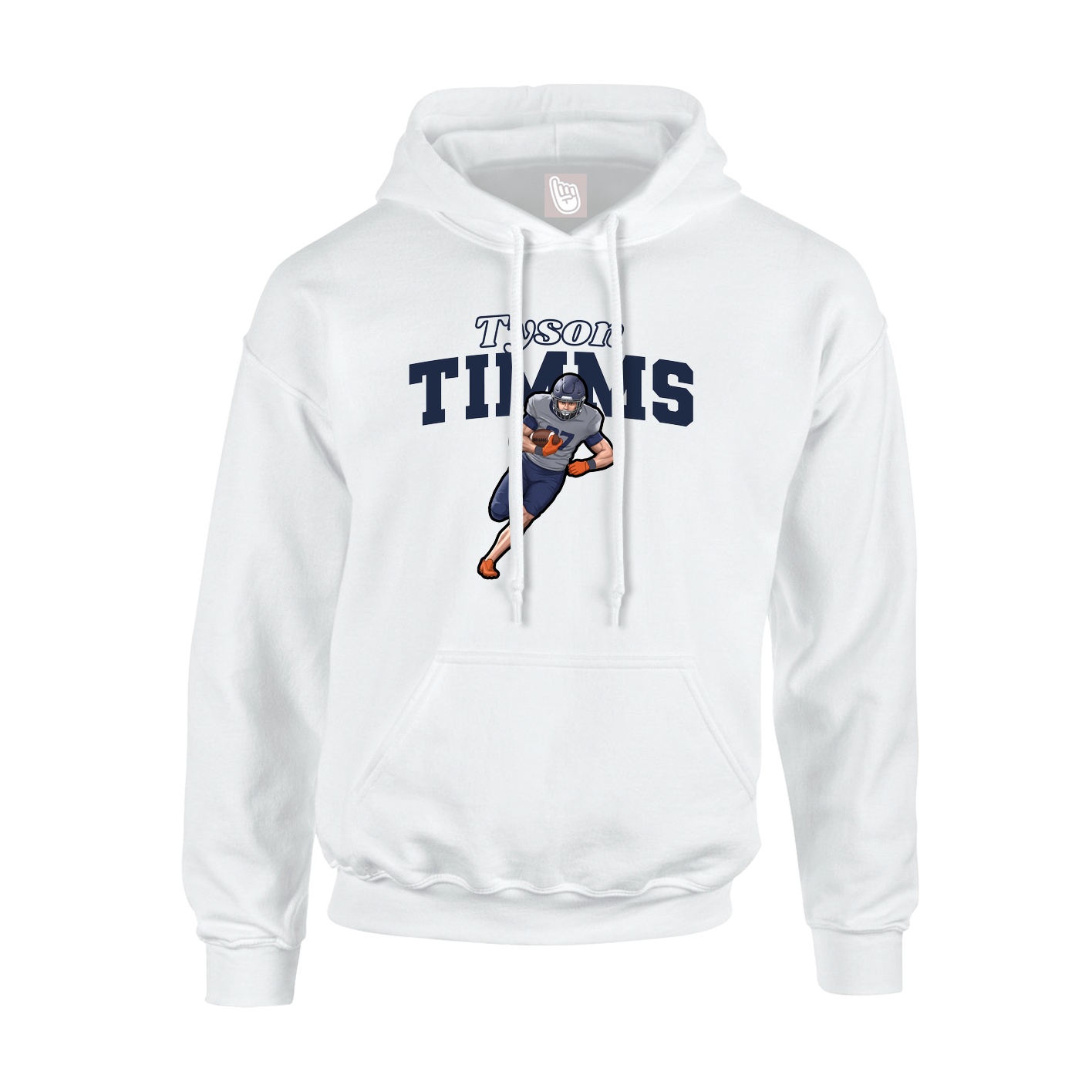 Youth Hoodie — Name Arch in White