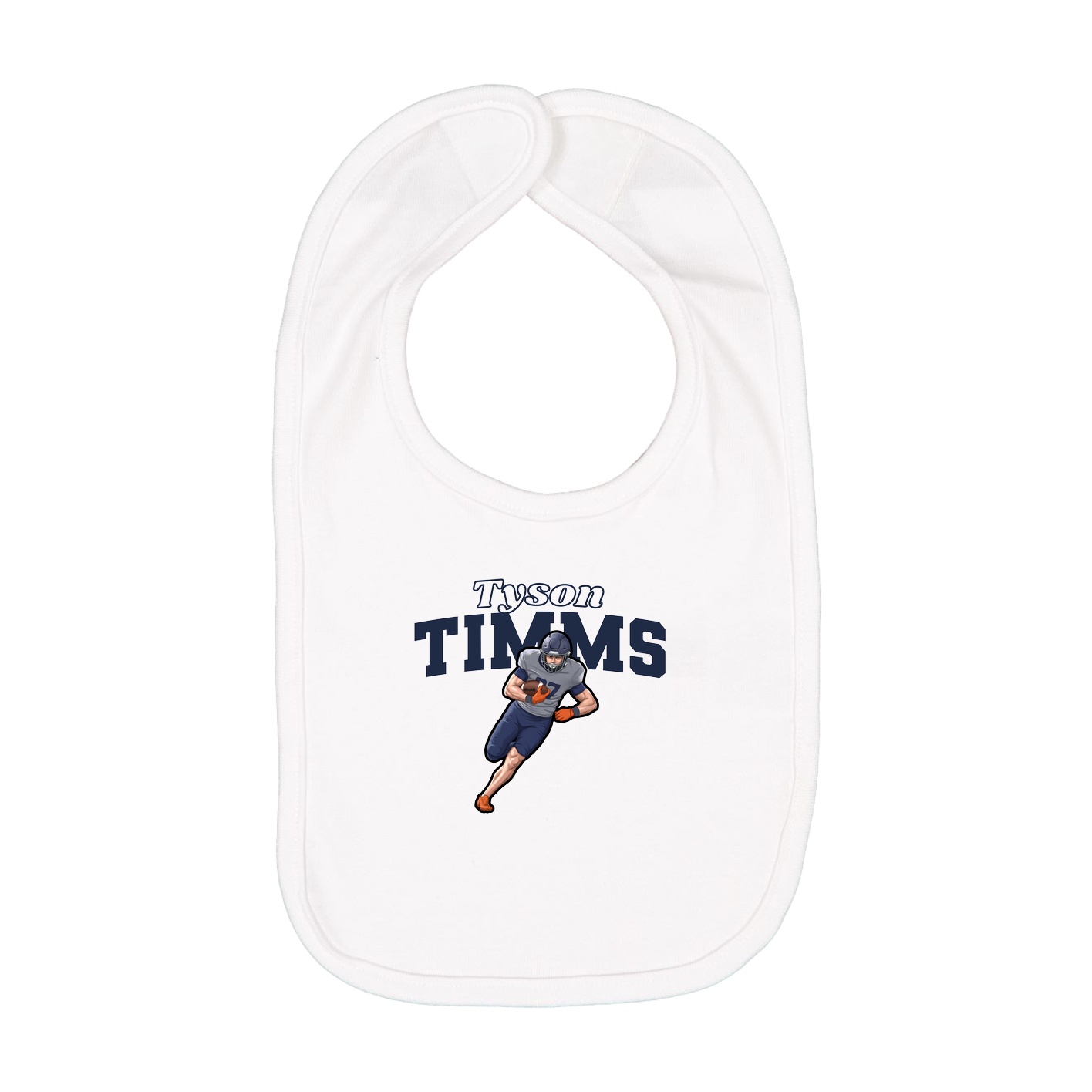 Infant Bib — Name Arch in White