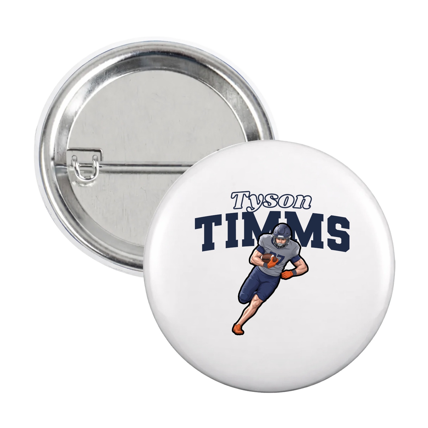 Game Day Button — Name Arch in White