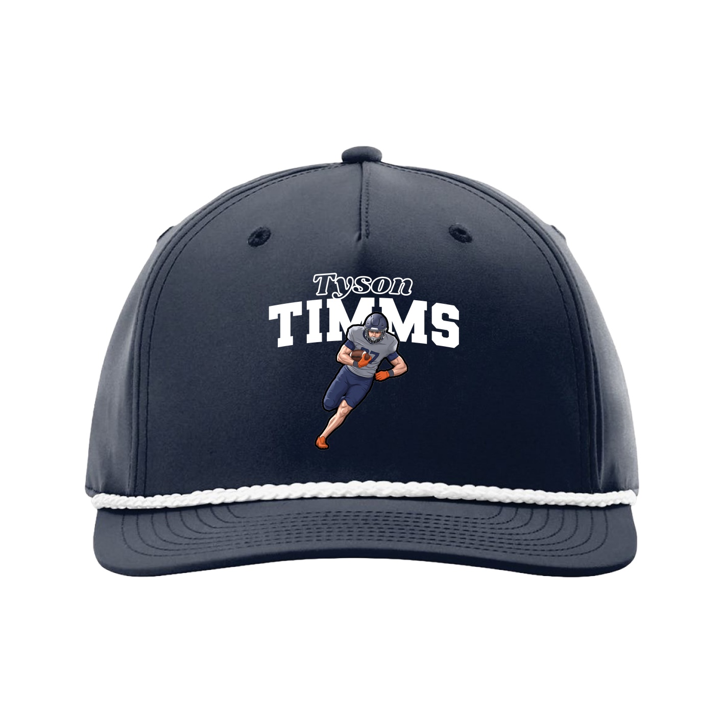 Five-Panel Classic Rope Cap — Name Arch in Navy