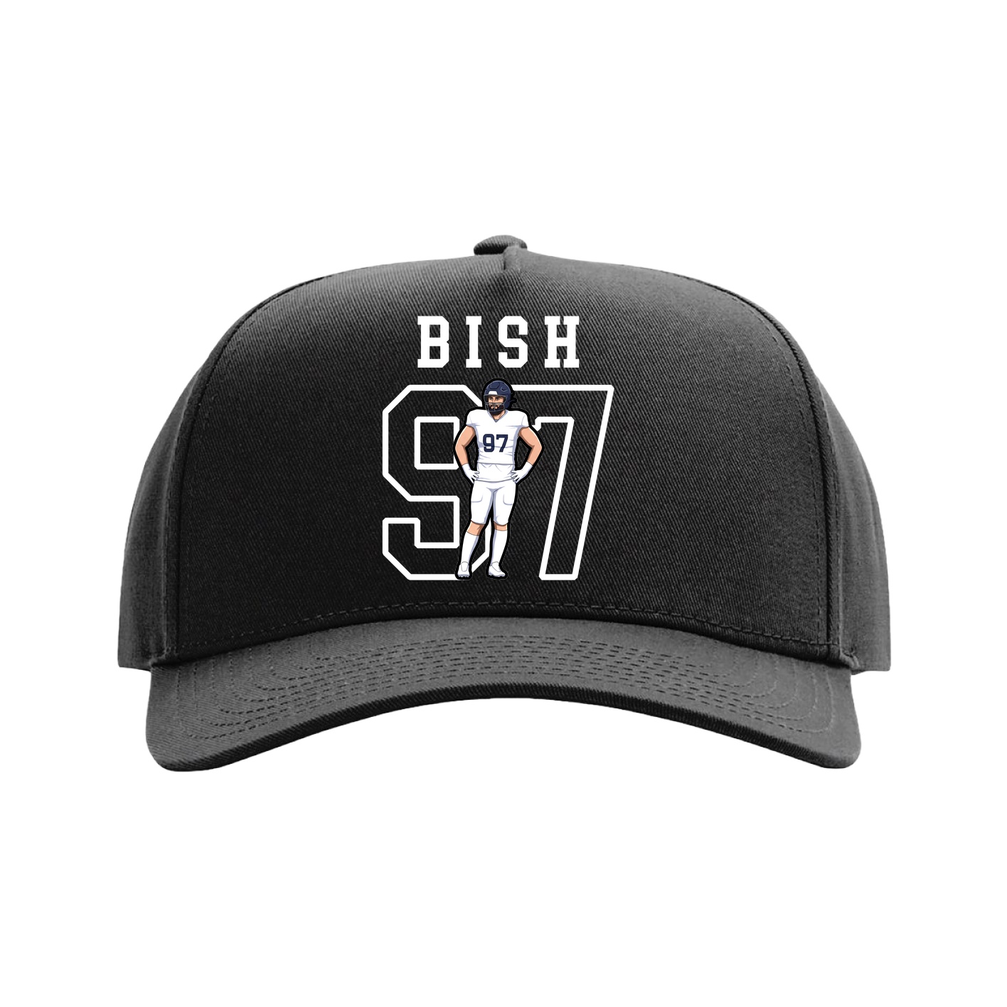 Full Fabric Five-Panel Champ Cap — Shirsey in Black