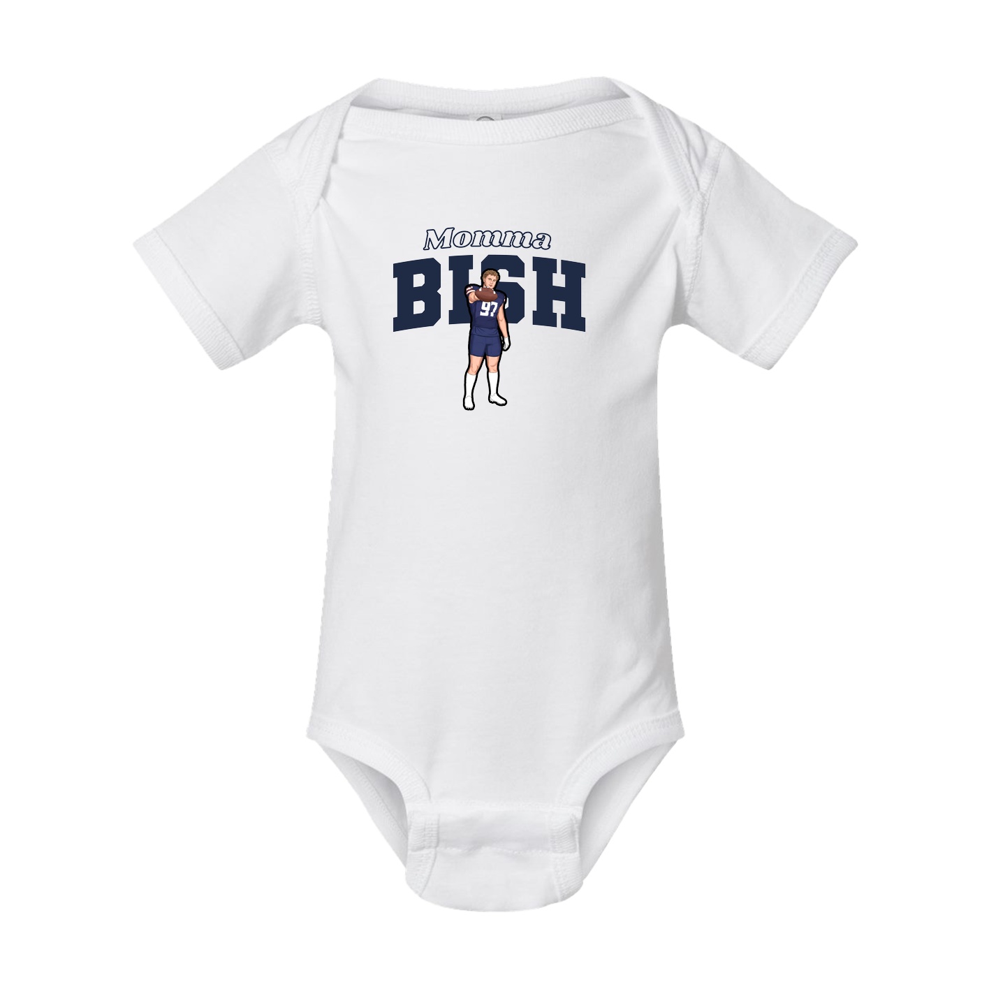 Baby Onesie — Mothers Day Block in White