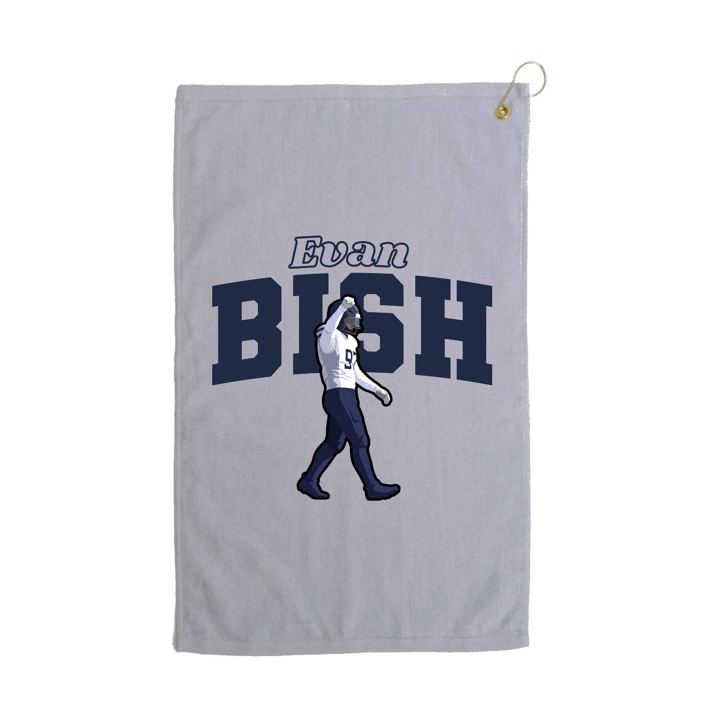 Golf Towel — Name Arch in Grey