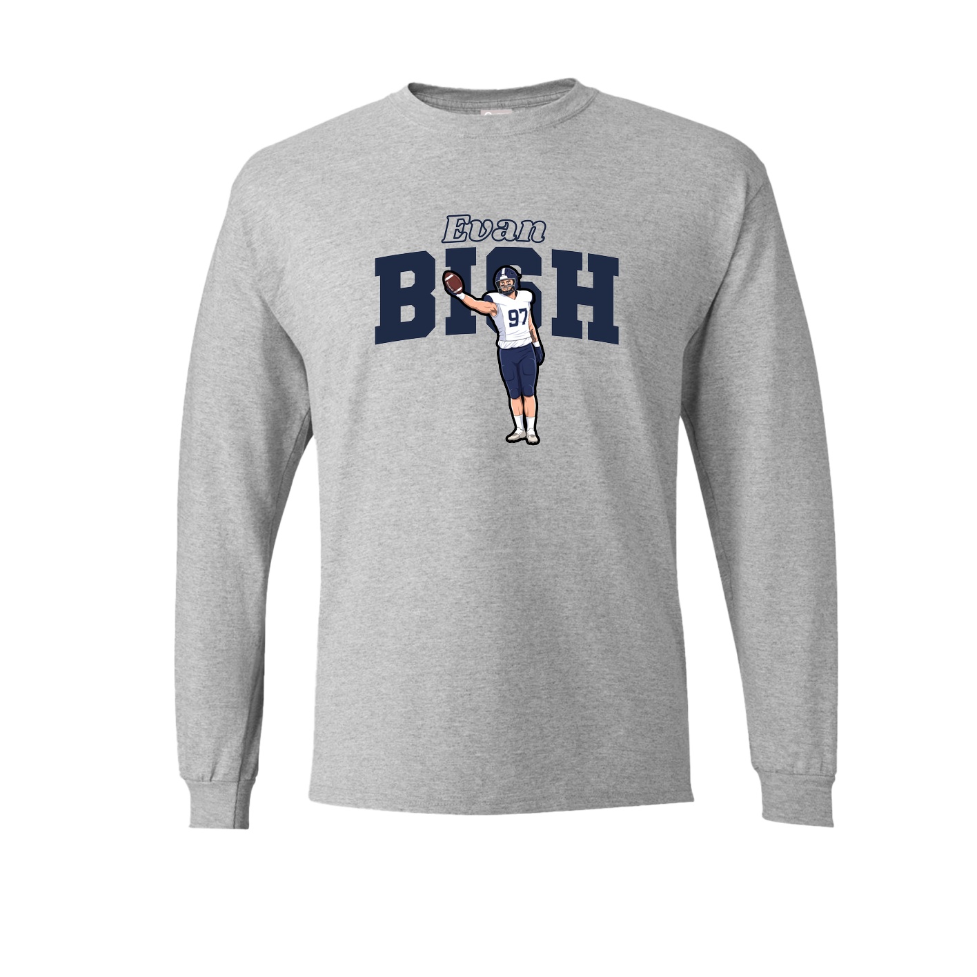 Long Sleeve Tee — Name Arch in Grey