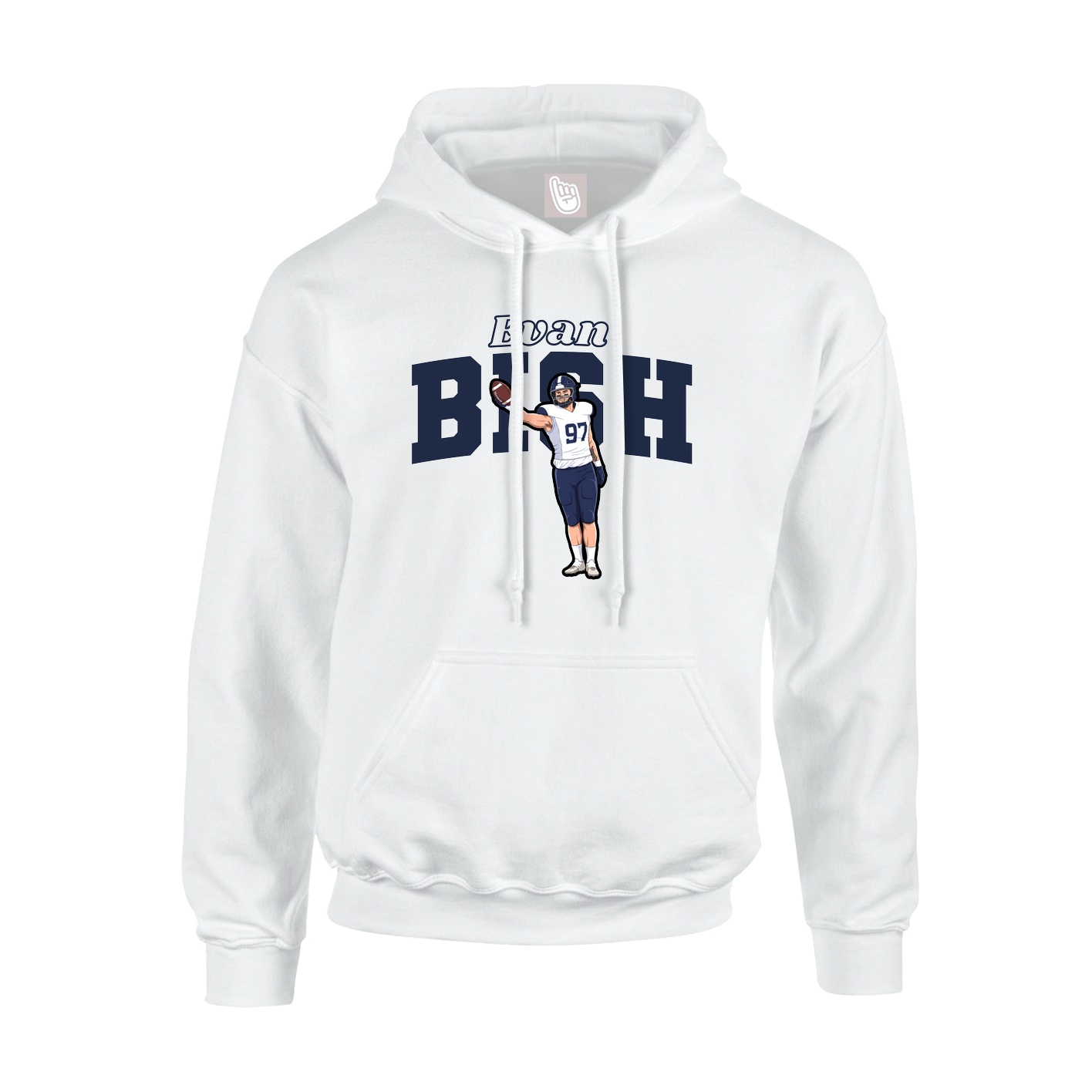 Hoodie — Name Arch in White