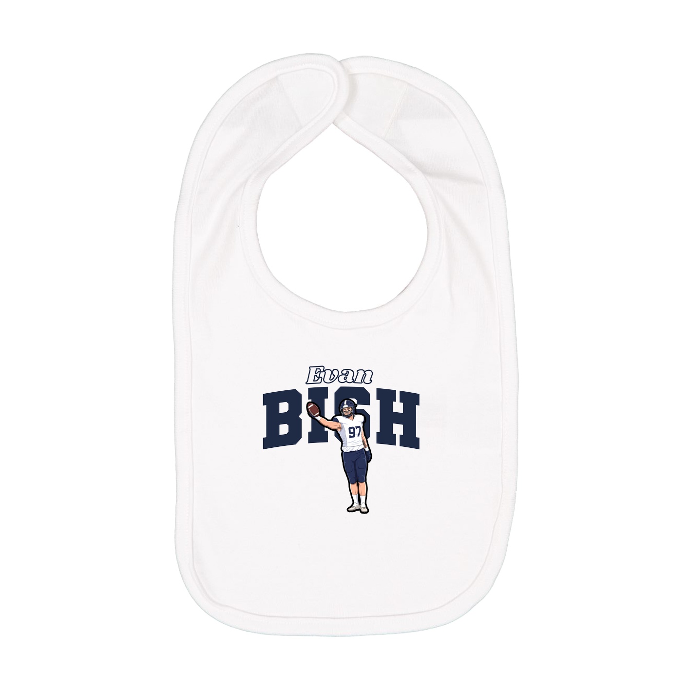 Infant Bib — Name Arch in White
