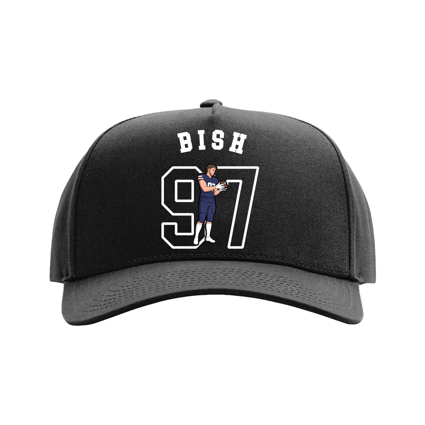 Full Fabric Five-Panel Champ Cap — Shirsey Arch in Black