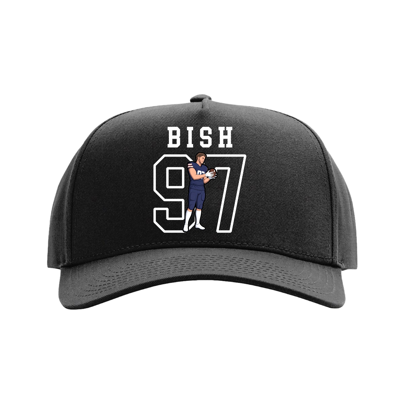 Full Fabric Five-Panel Champ Cap — Shirsey in Black
