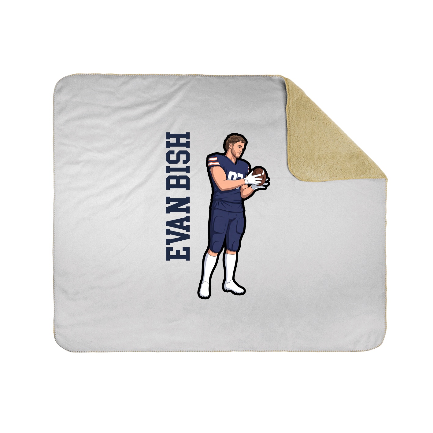 Throw Blanket — Name Vertical in White