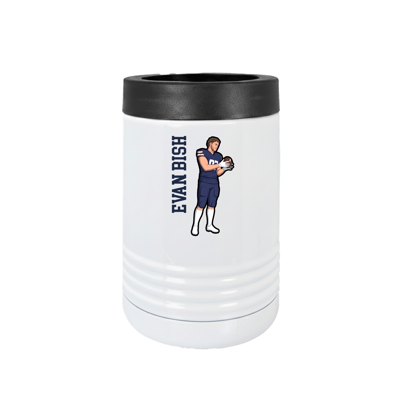 Beverage Holder — Name Vertical in White