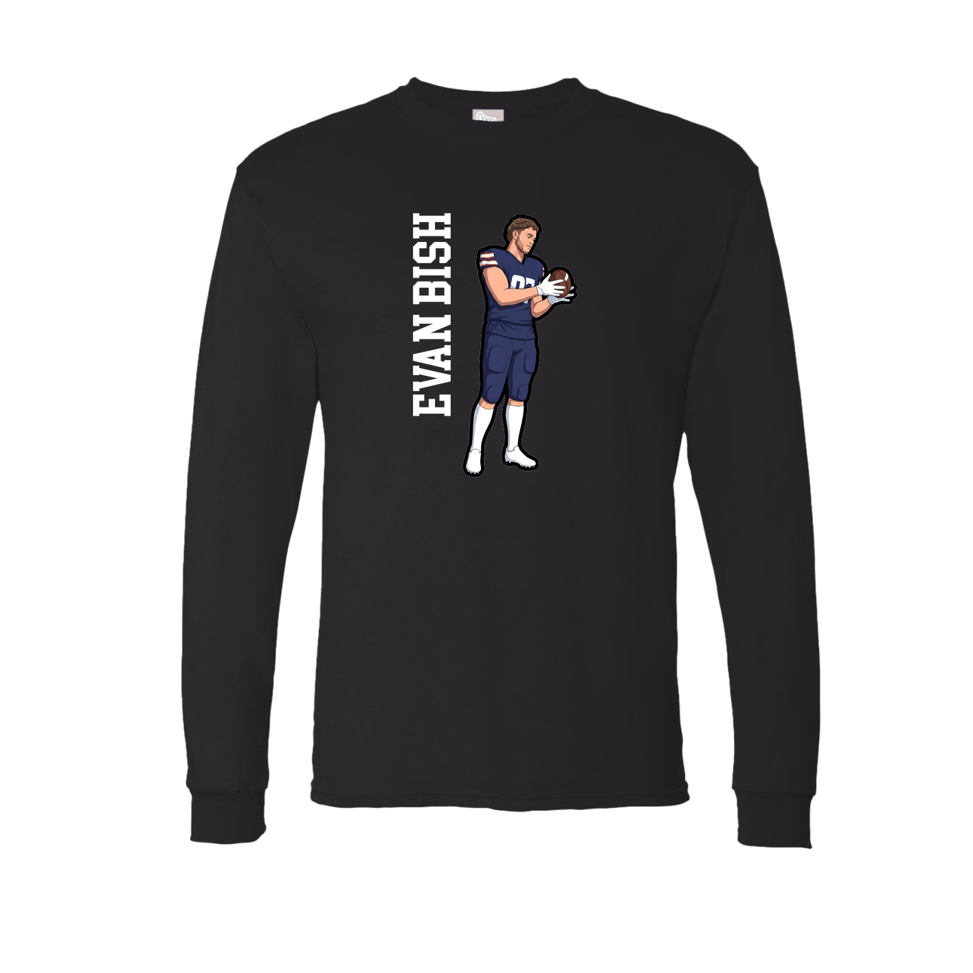 Long Sleeve Tee — Name Vertical in Black