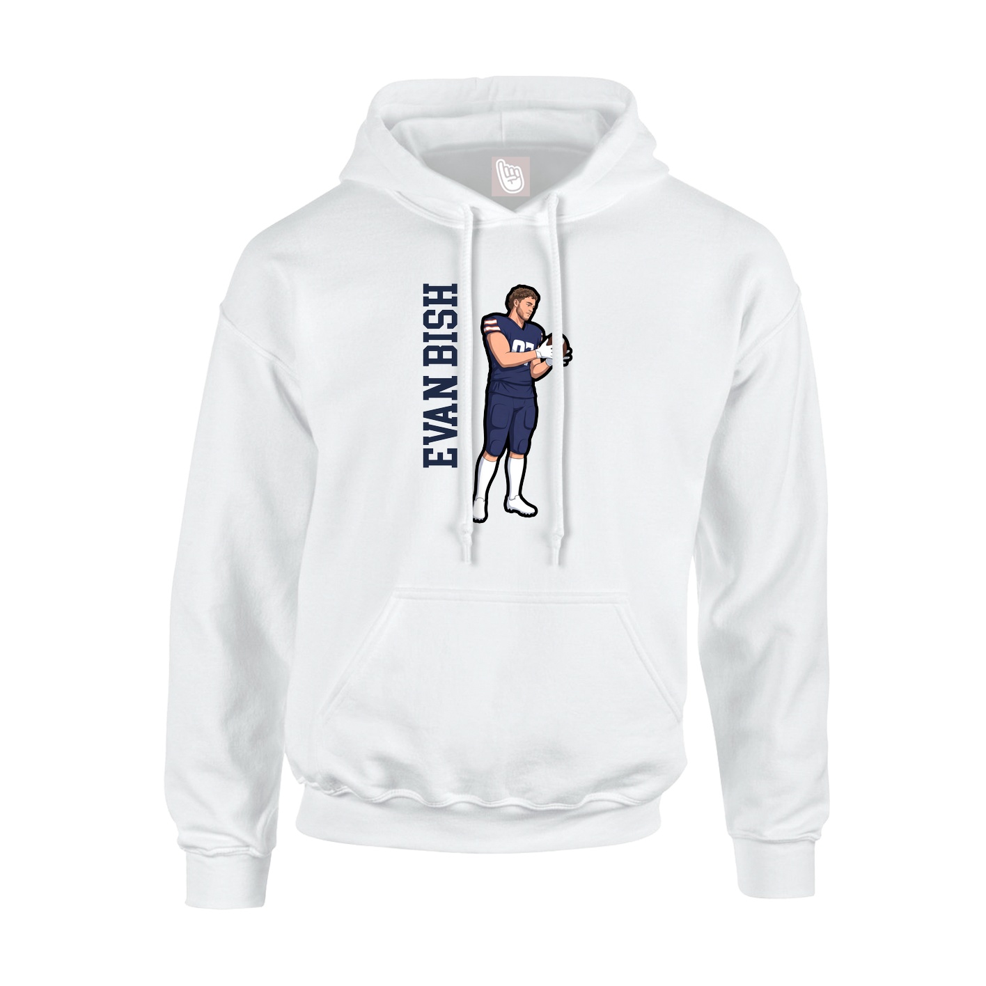 Youth Hoodie — Name Vertical in White